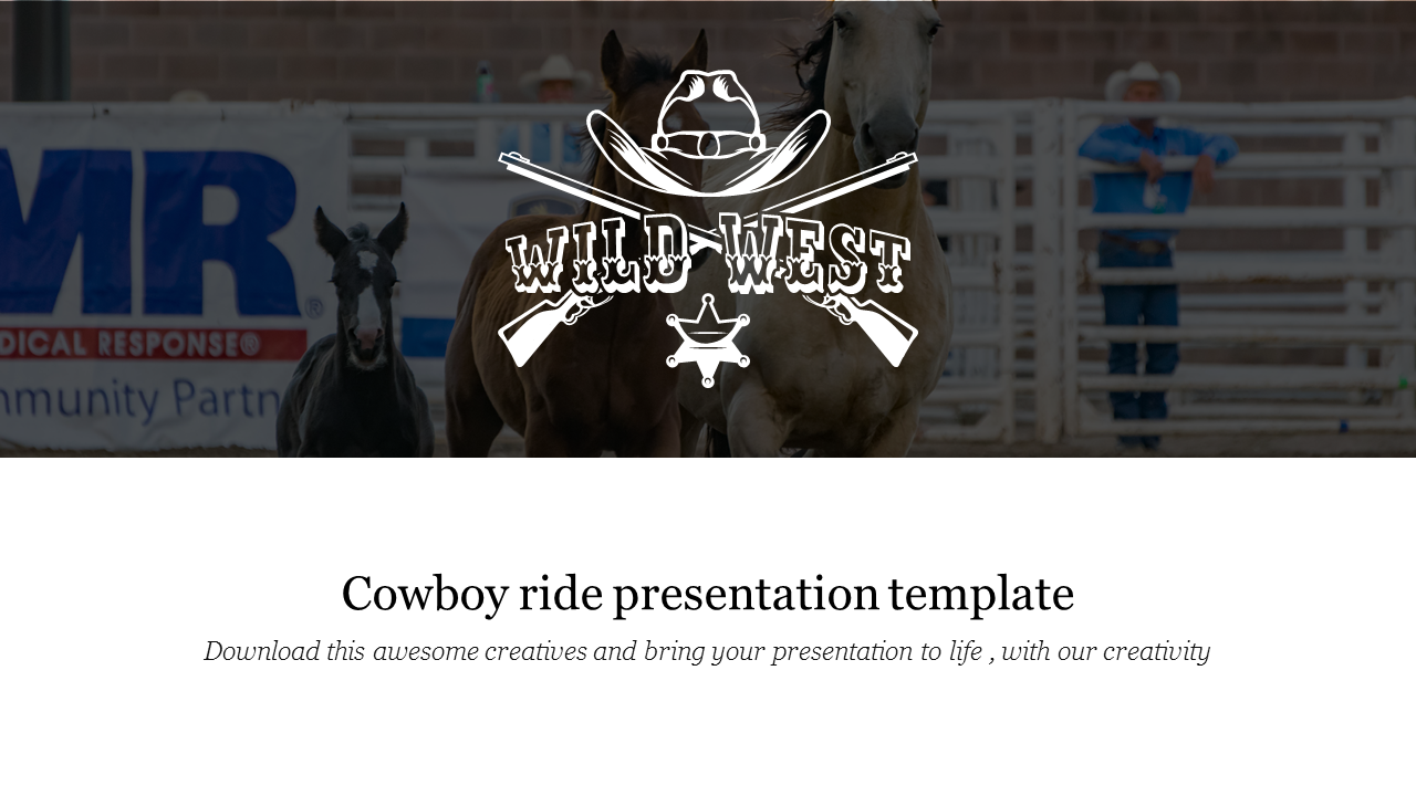 Attractive Cowboy Ride Presentation Template Design